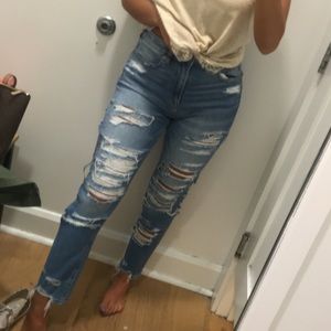 American Eagle Ripped Mom Jeans